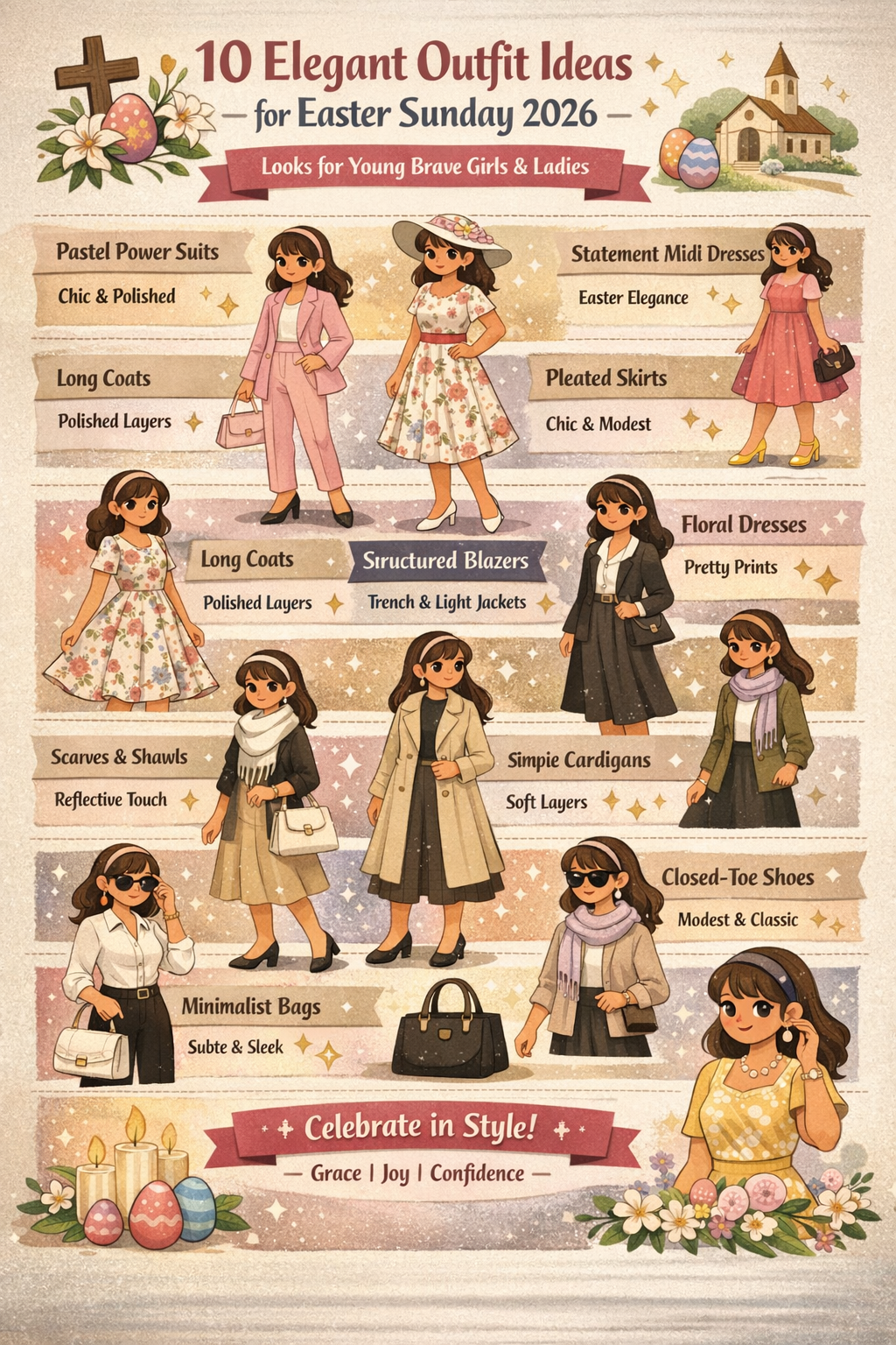 🌸 10 Smart Professional Outfit Ideas for Easter Sunday 2026: Elegant Looks for Young Brave Girls & Ladies