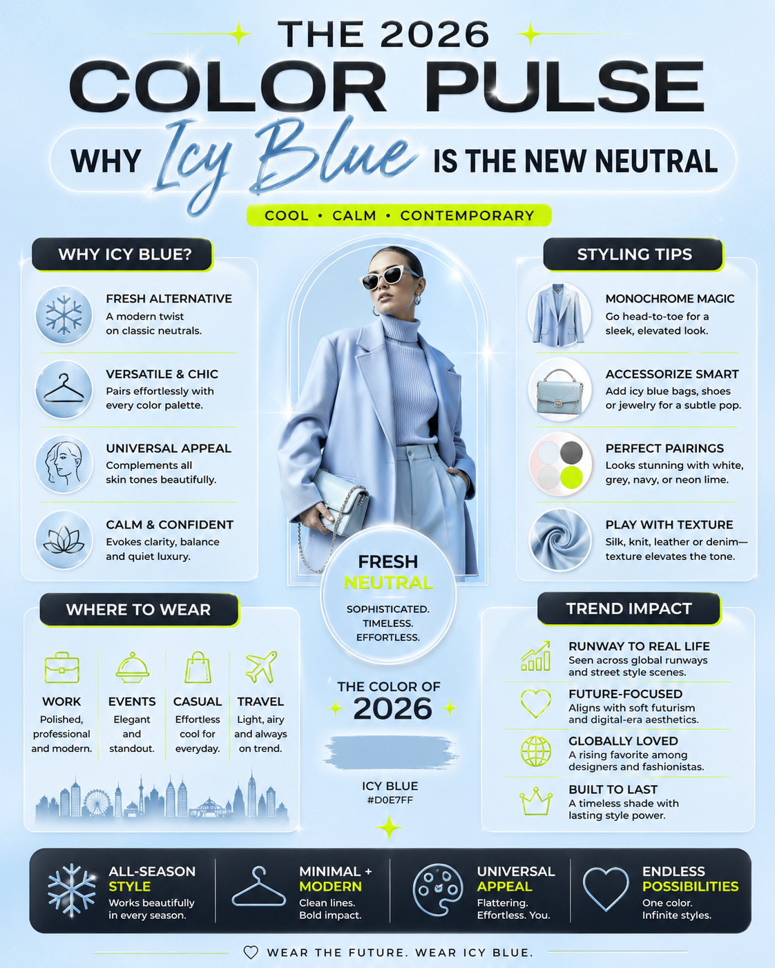 ❄️ The 2026 Color Pulse: Why Icy Blue Is Redefining Neutral Style 💙✨